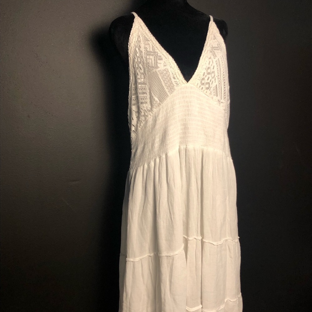 Cute Options White Boho Dress, XL